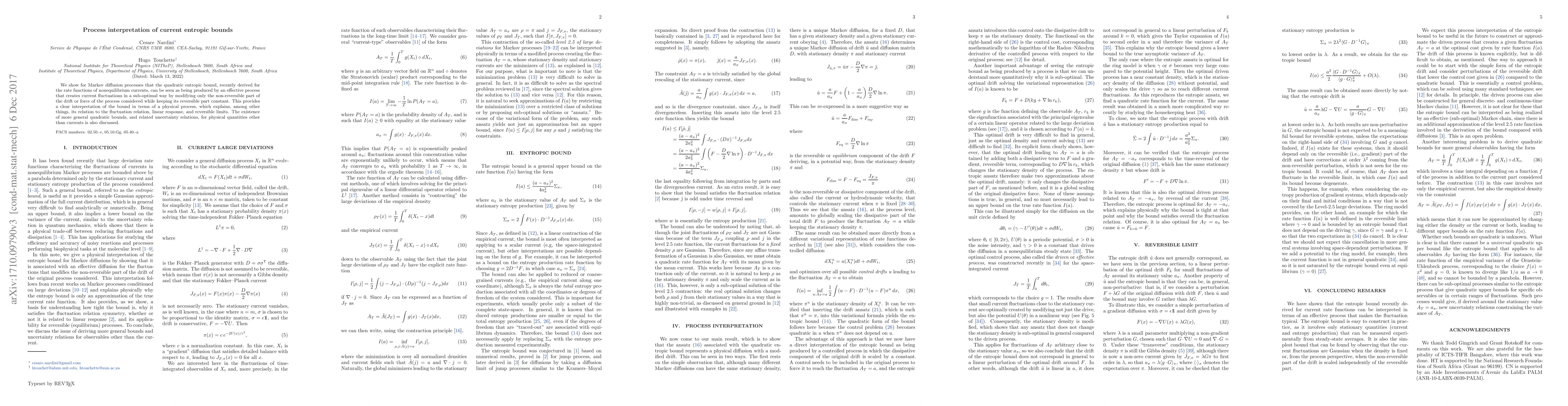 Thumbnail for Process interpretation of current entropic bounds
