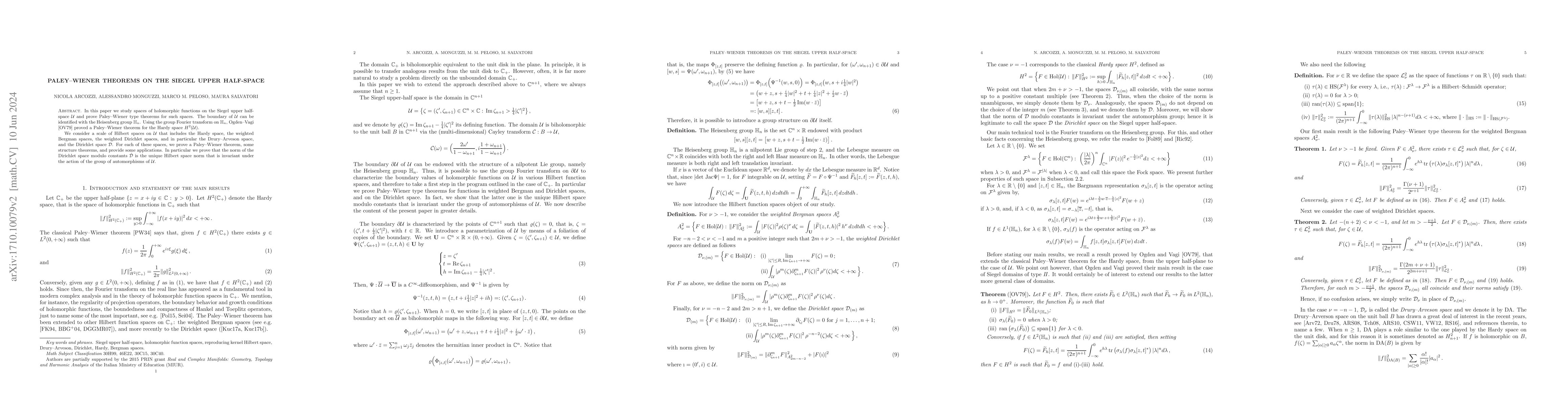 Thumbnail for Paley--Wiener theorems on the Siegel upper half-space