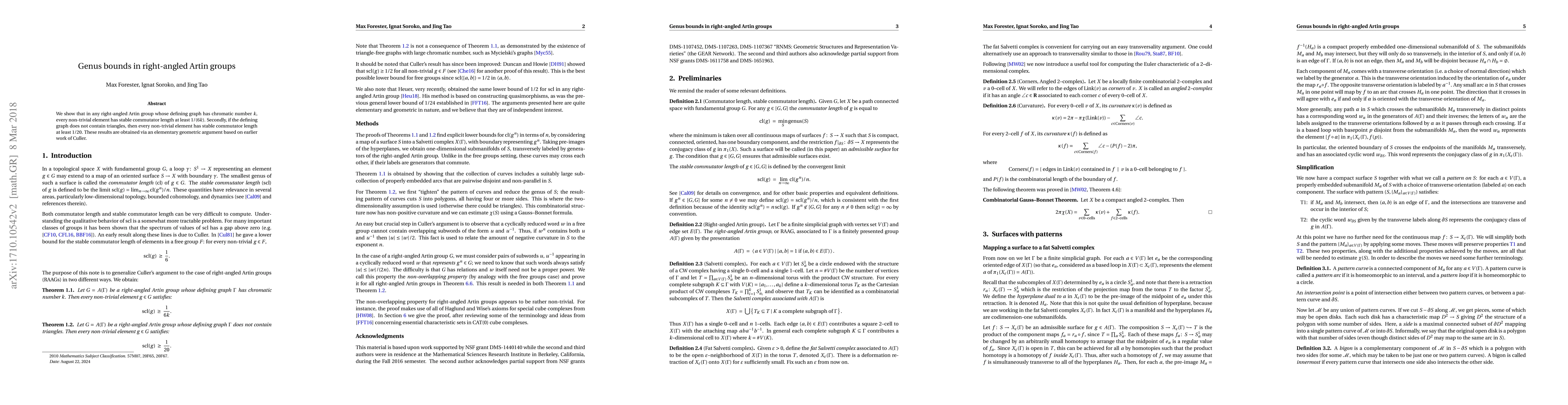 Thumbnail for Genus bounds in right-angled Artin groups