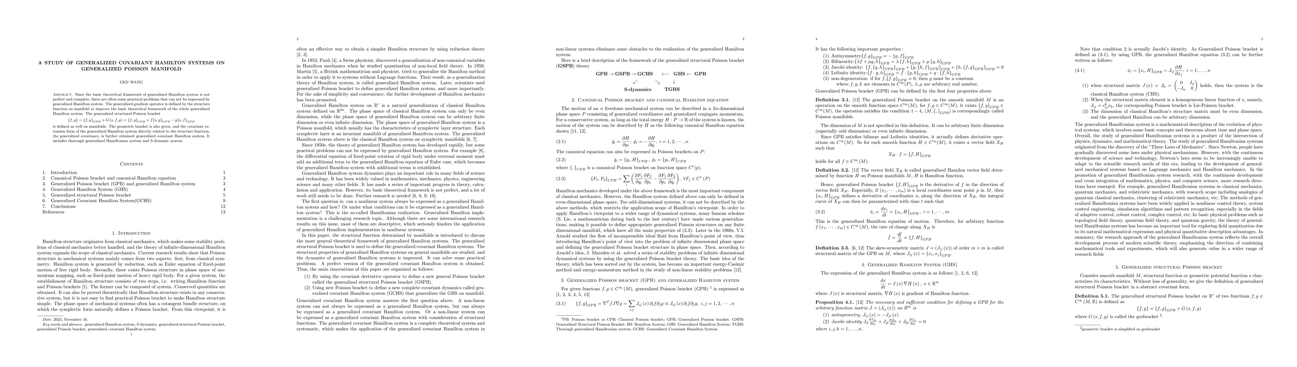 Thumbnail for A Study of Generalized Covariant Hamilton Systems On Generalized Poisson
  manifold