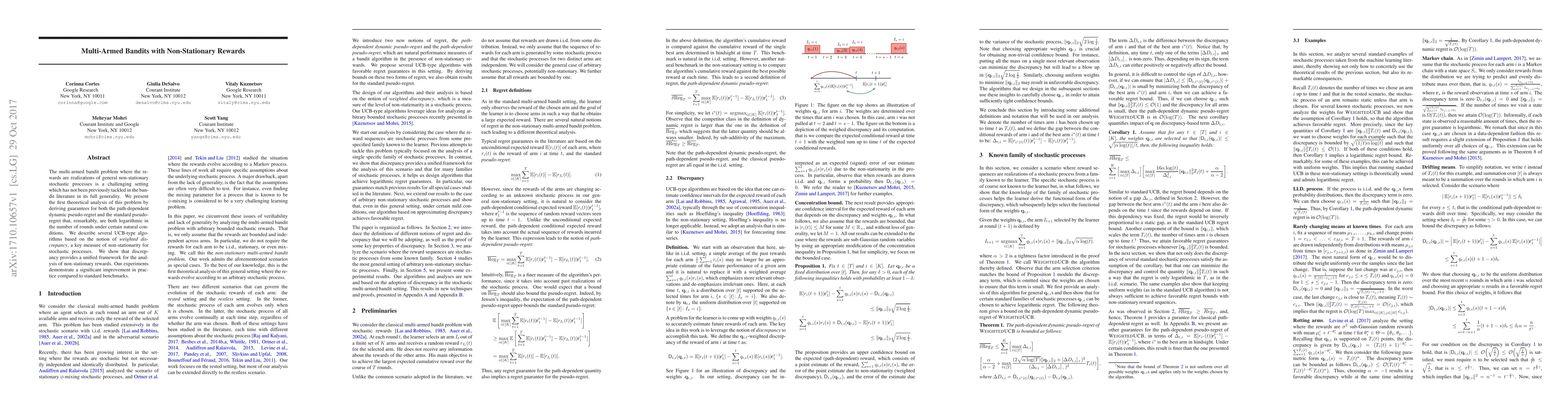Thumbnail for Discrepancy-Based Algorithms for Non-Stationary Rested Bandits