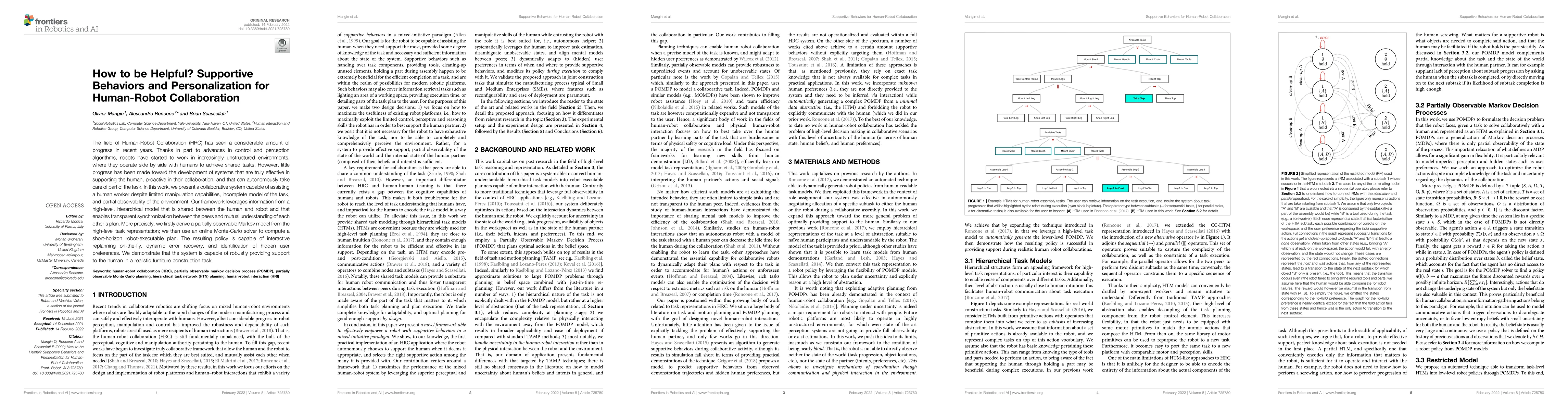 Thumbnail for How to be Helpful? Supportive Behaviors and Personalization for
  Human-Robot Collaboration