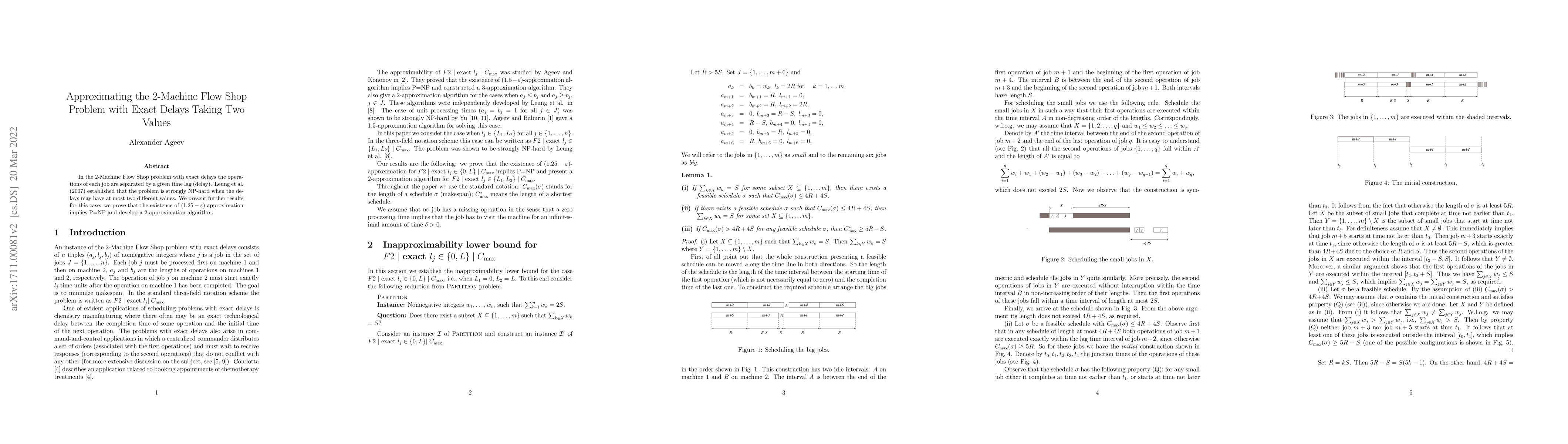 Thumbnail for Approximating the $2$-Machine Flow Shop Problem with Exact Delays Taking
  Two Values