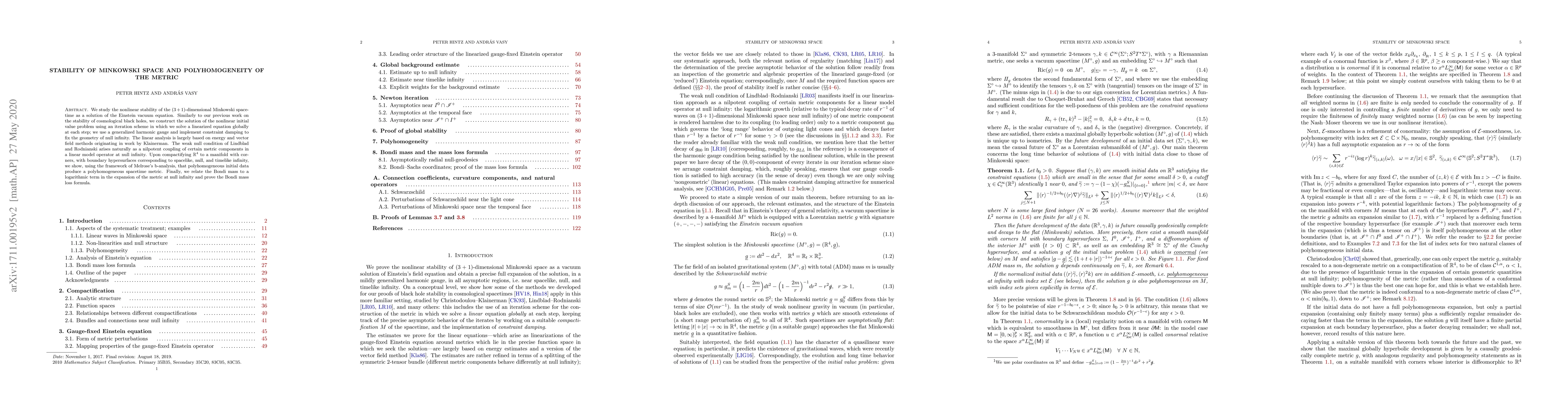 Thumbnail for Stability of Minkowski space and polyhomogeneity of the metric