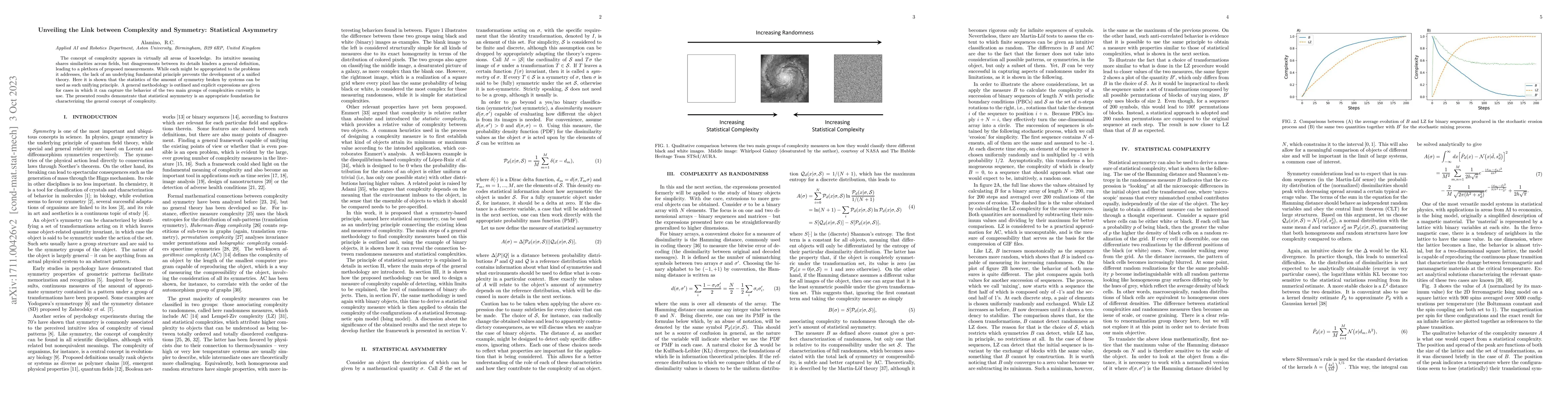 Thumbnail for Unveiling the Link between Complexity and Symmetry: Statistical
  Asymmetry