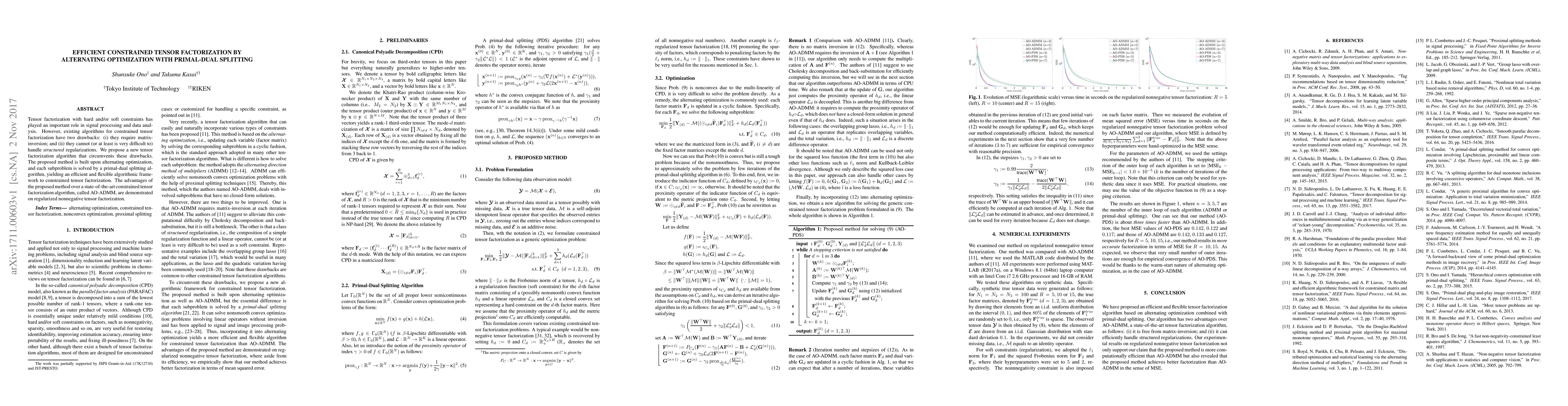Thumbnail for Efficient Constrained Tensor Factorization by Alternating Optimization
  with Primal-Dual Splitting