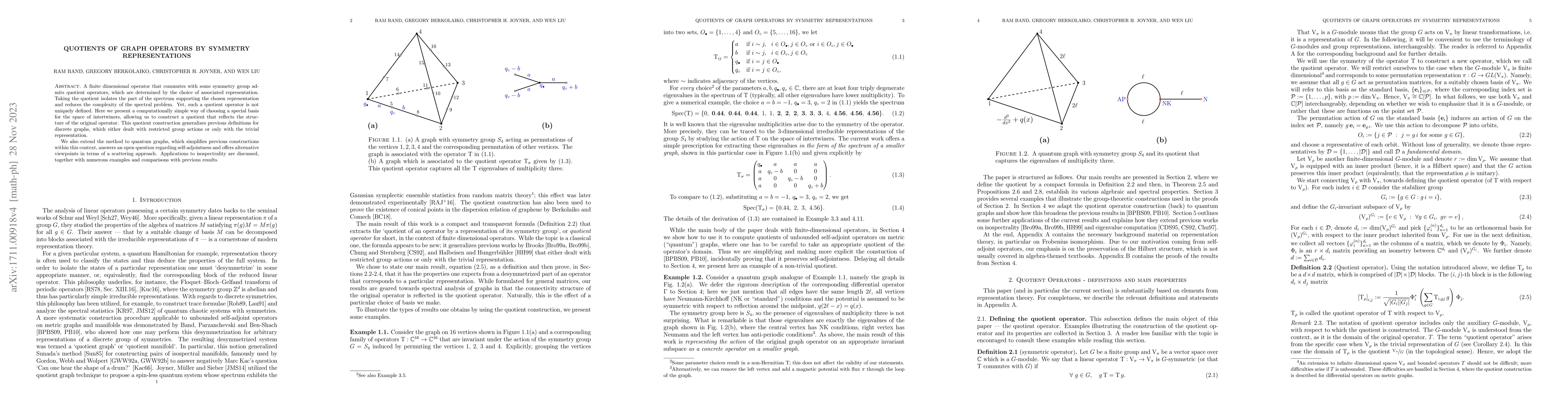 Thumbnail for Quotients of graph operators by symmetry representations