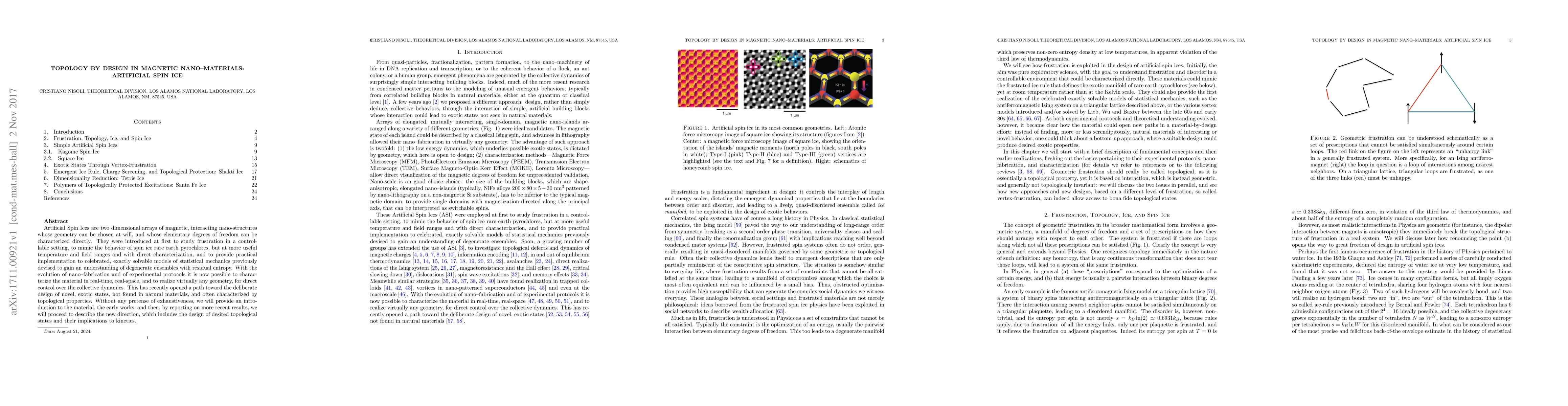 Thumbnail for Topology by Design in Magnetic nano-Materials: Artificial Spin Ice