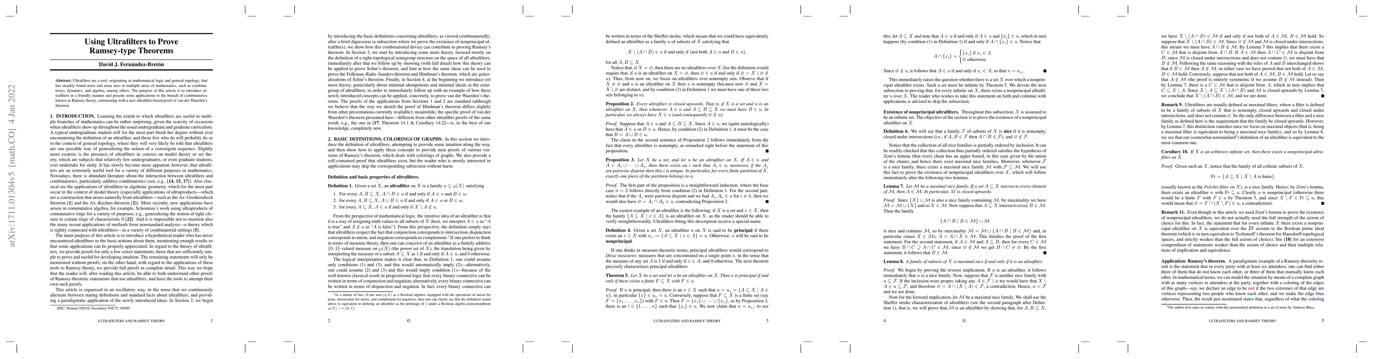 Thumbnail for Using ultrafilters to prove Ramsey-type theorems