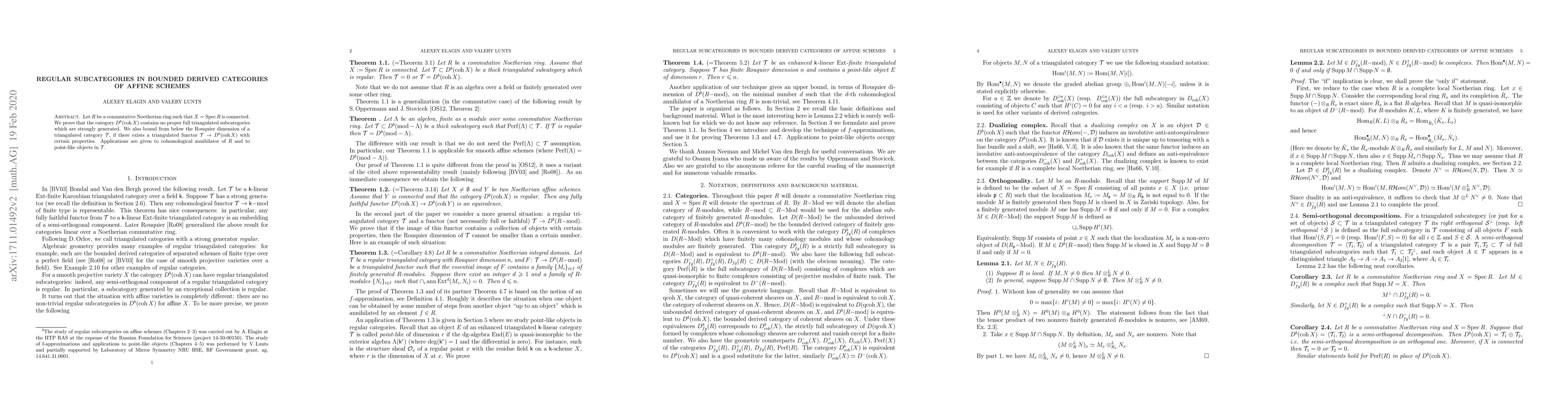 Thumbnail for Regular subcategories in bounded derived categories of affine schemes