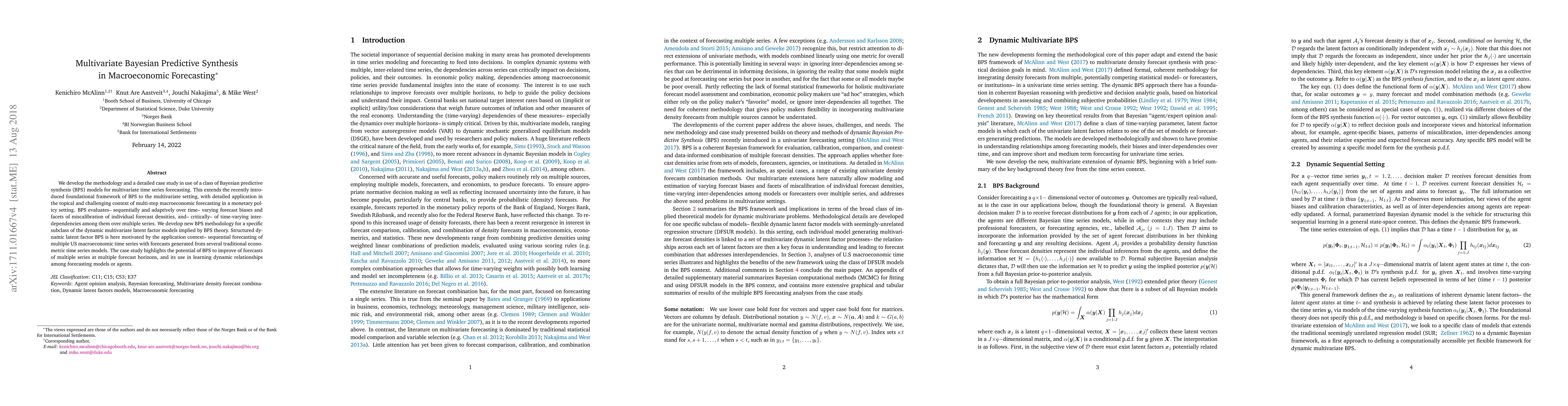 Thumbnail for Multivariate Bayesian Predictive Synthesis in Macroeconomic Forecasting