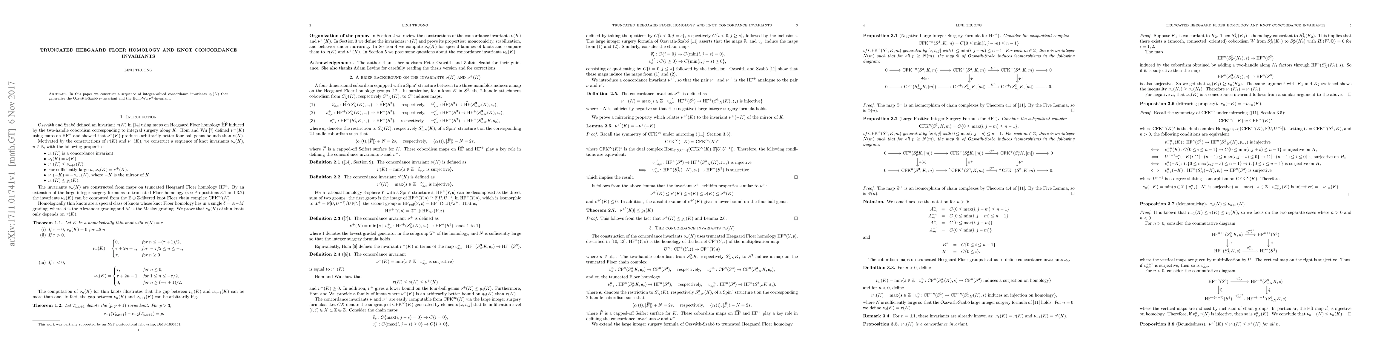 Thumbnail for Truncated Heegaard Floer Homology and Knot Concordance Invariants