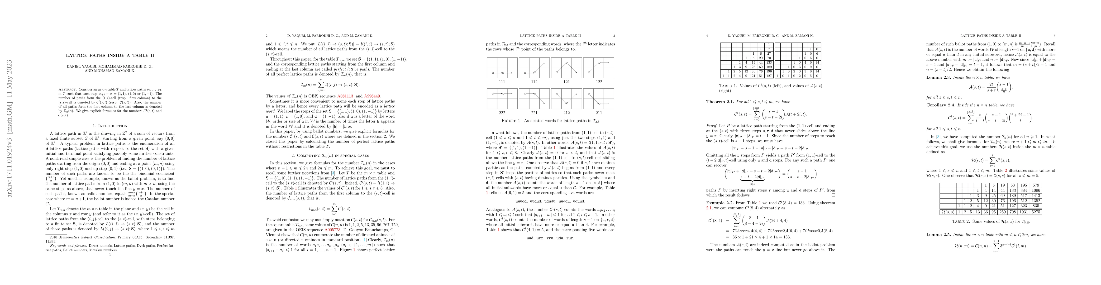 Thumbnail for Lattice paths inside a table, II