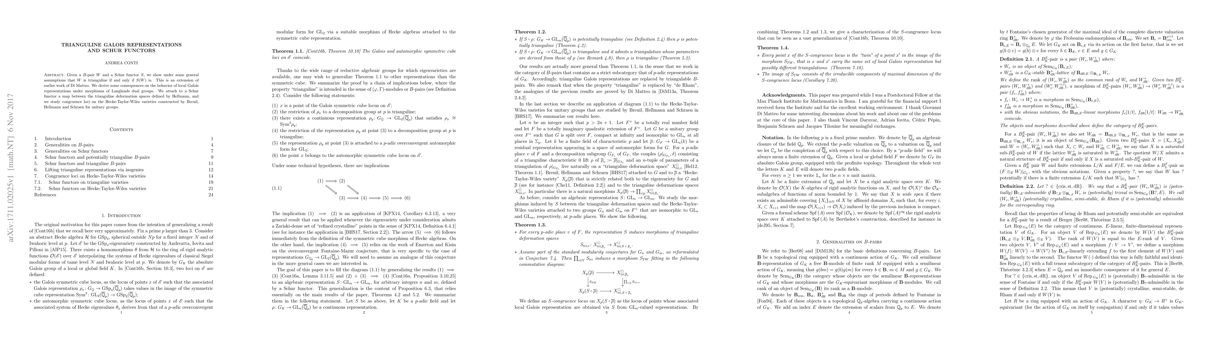 Thumbnail for Trianguline Galois representations and Schur functors