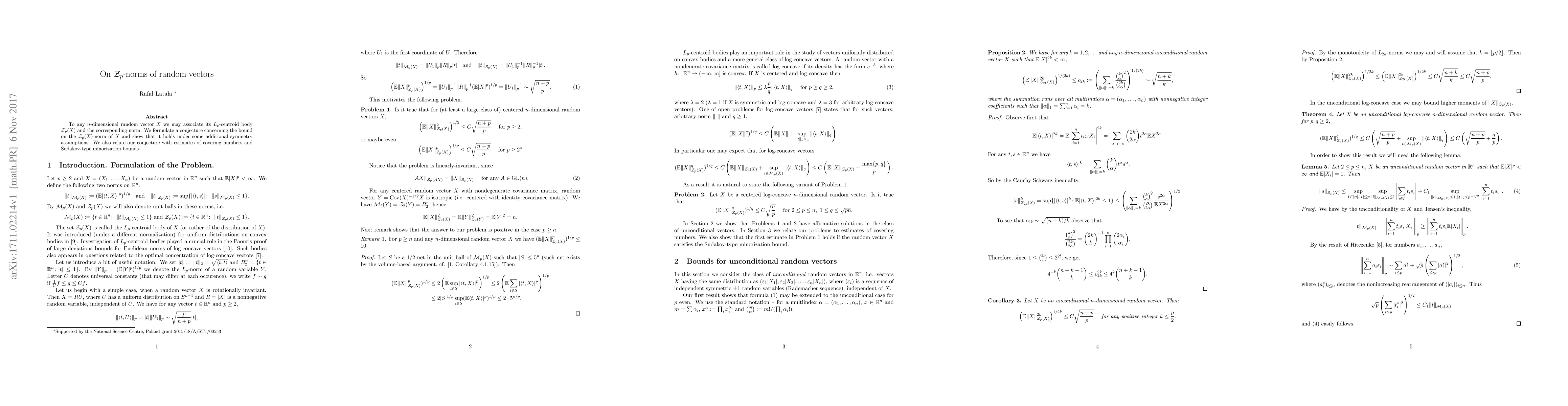 Thumbnail for On ${\cal Z}_p$-norms of random vectors