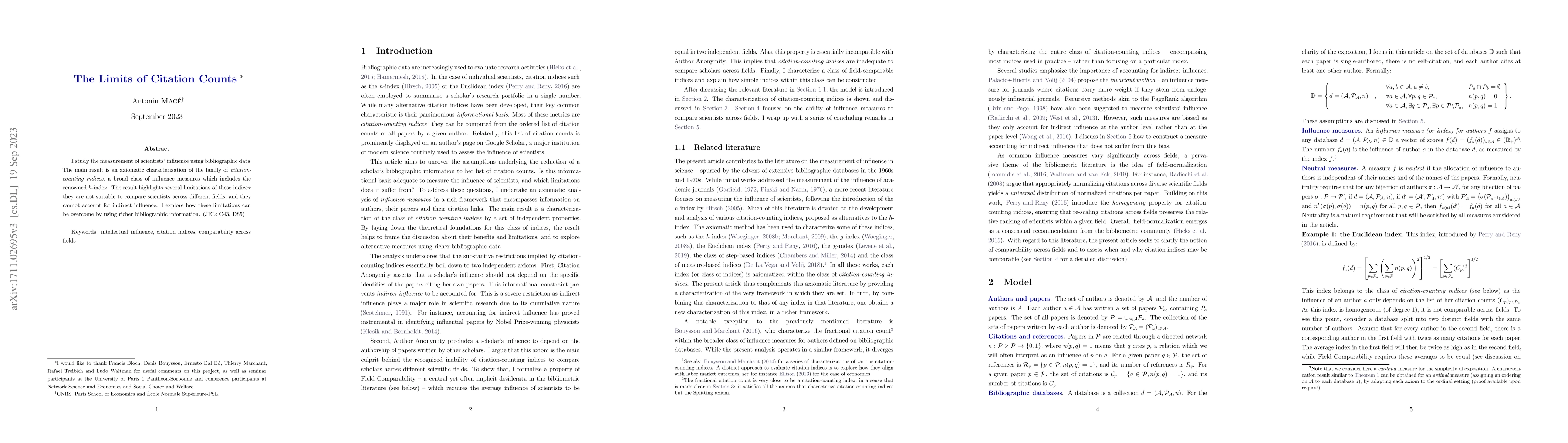 Thumbnail for The Limits of Citation Counts