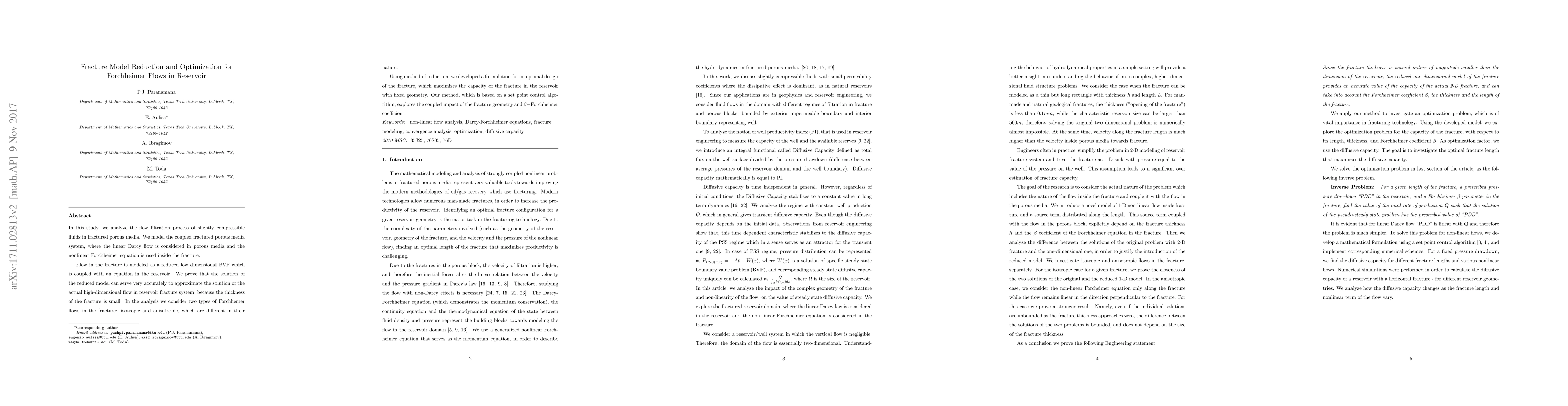 Thumbnail for Fracture Model Reduction and Optimization for Forchheimer Flows in
  Reservoir