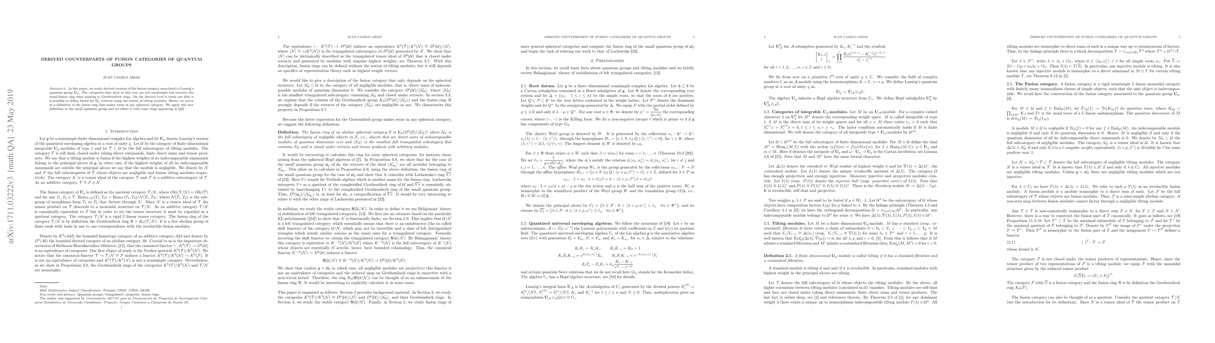 Thumbnail for Derived counterparts of fusion categories of quantum groups