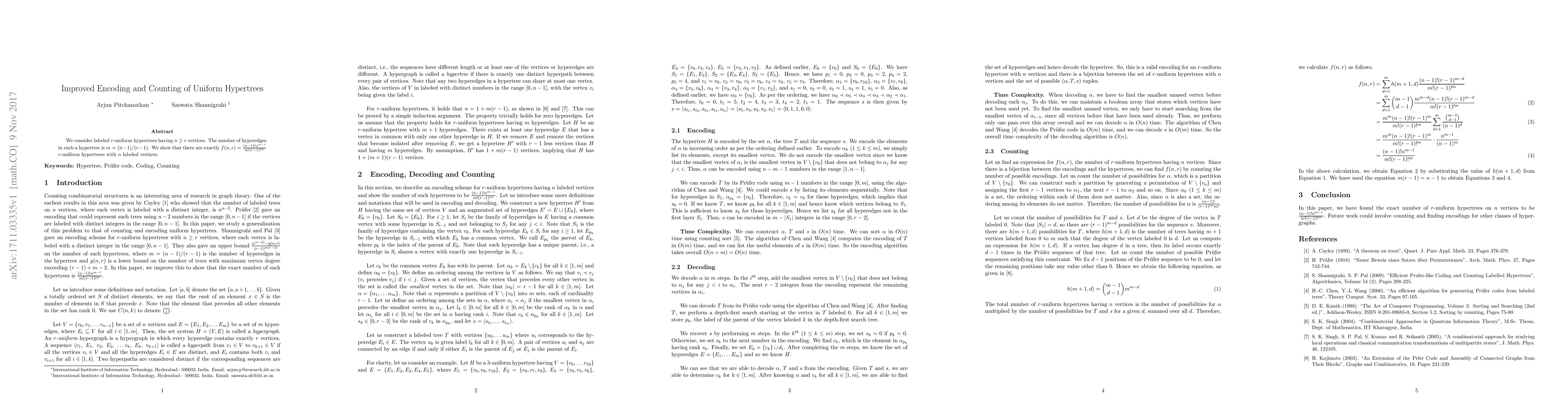 Thumbnail for Improved Encoding and Counting of Uniform Hypertrees