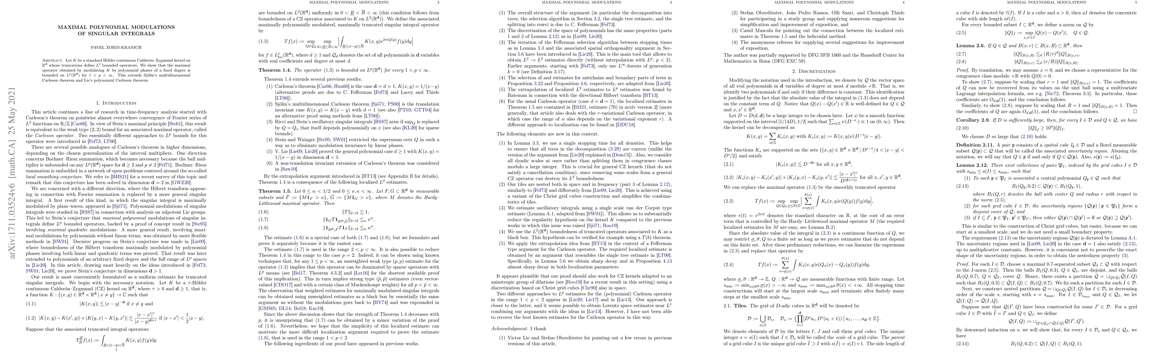 Thumbnail for Maximal polynomial modulations of singular integrals