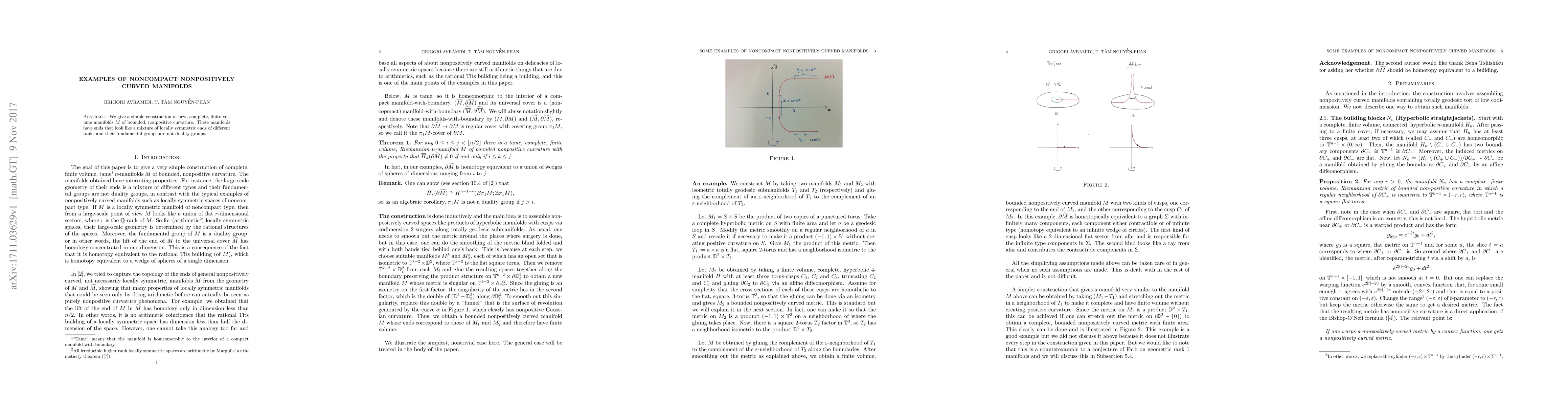 Thumbnail for Examples of noncompact nonpositively curved manifolds