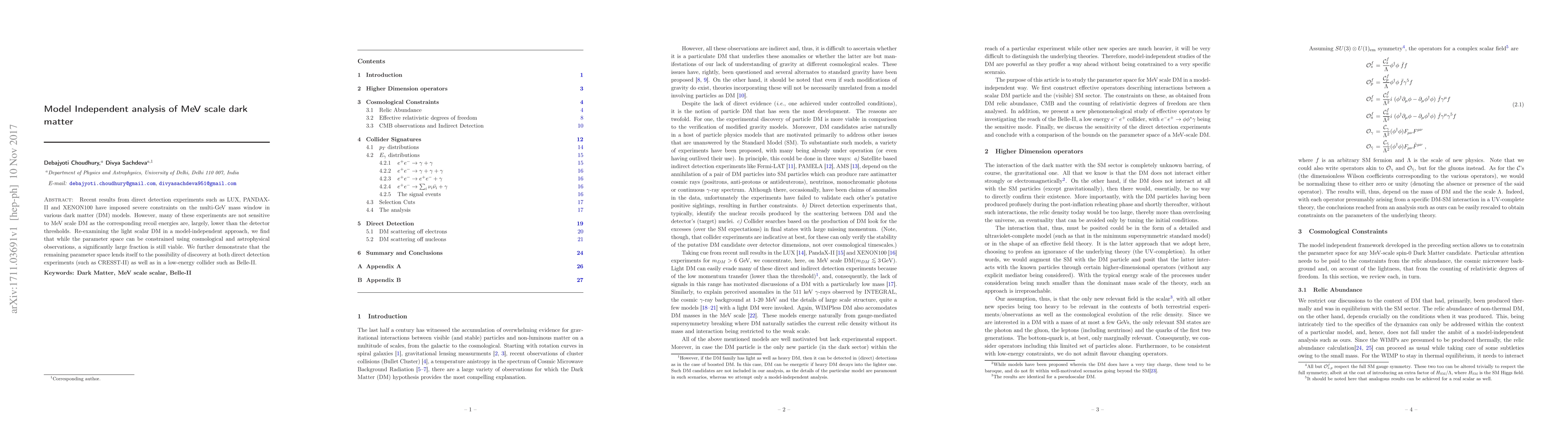 Thumbnail for Model Independent analysis of MeV scale dark matter