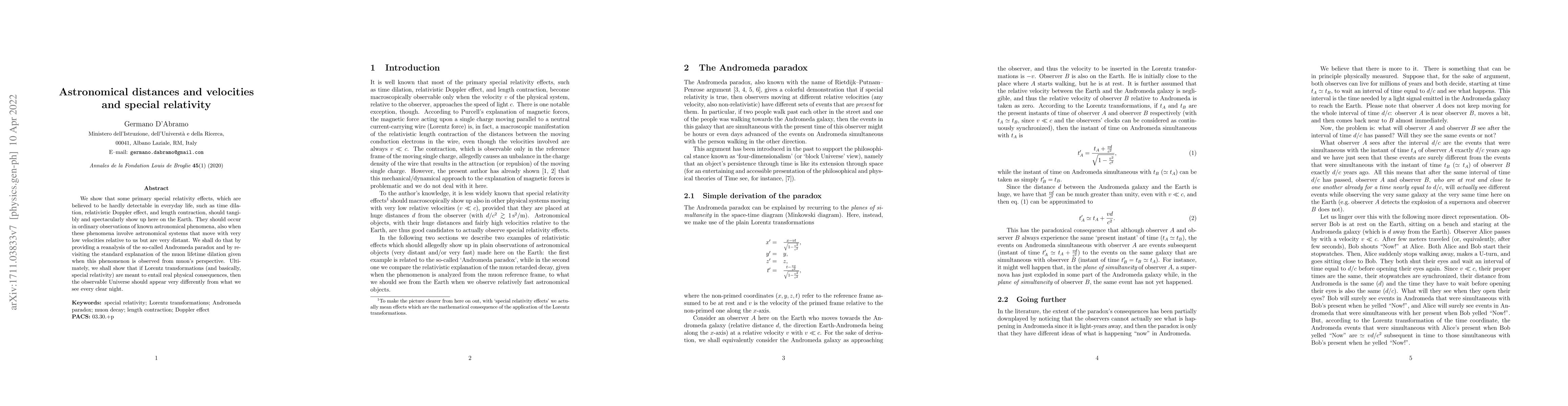 Thumbnail for Astronomical distances and velocities and special relativity