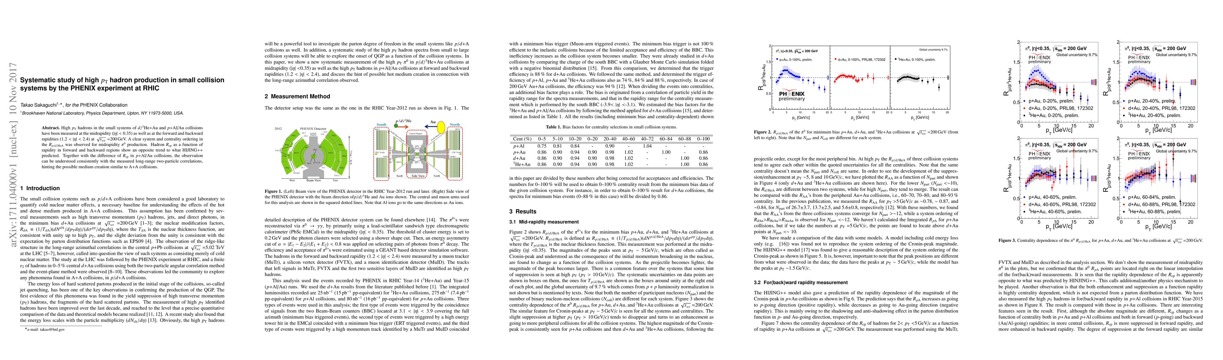Thumbnail for Systematic study of high $p_{\rm T}$ hadron production in small
  collision systems by the PHENIX experiment at RHIC