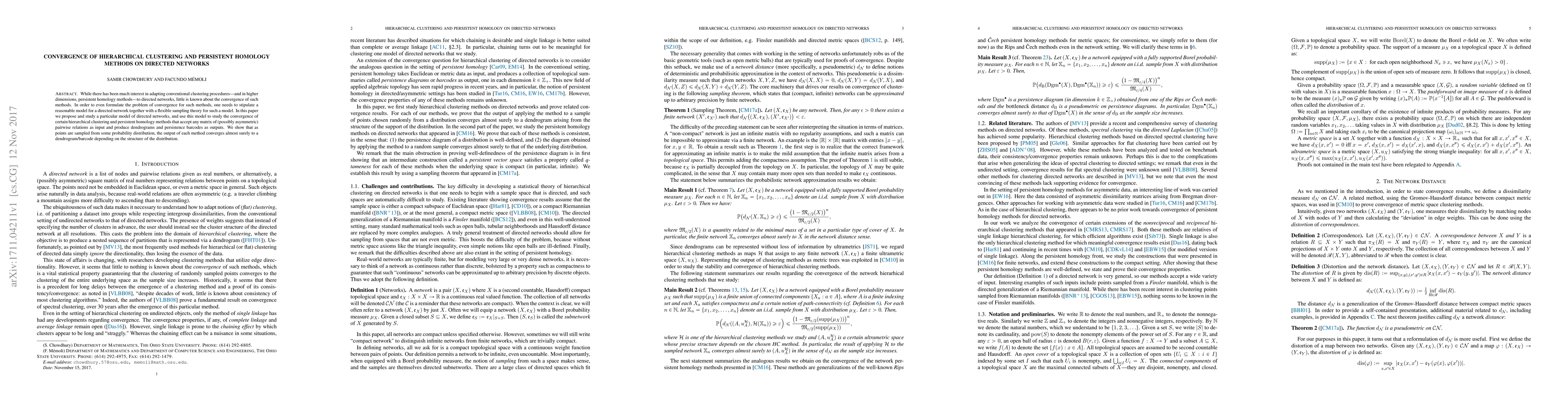 Thumbnail for Convergence of Hierarchical Clustering and Persistent Homology Methods
  on Directed Networks