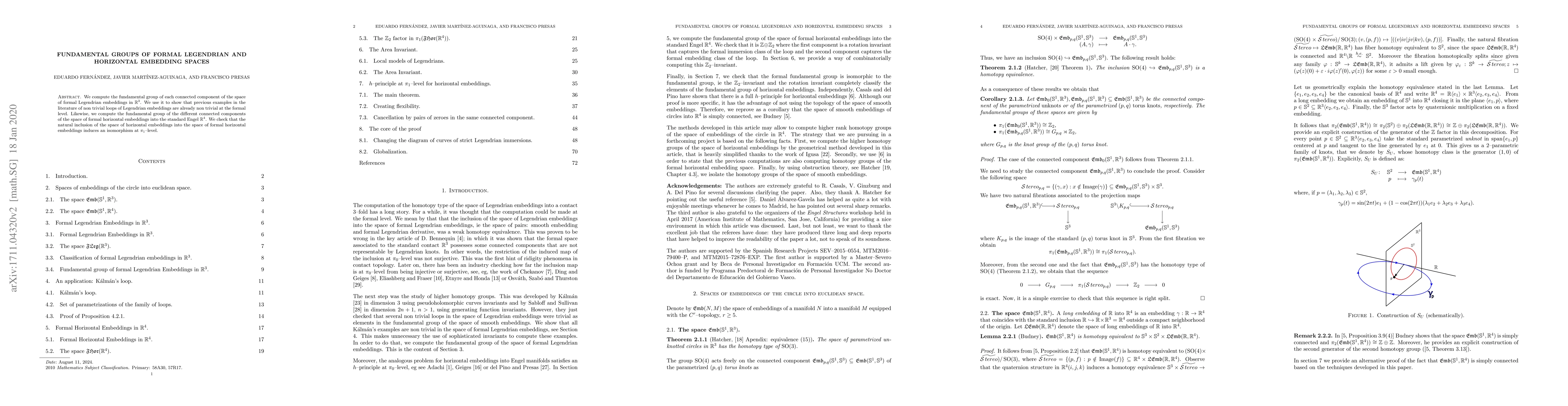 Thumbnail for Fundamental groups of formal Legendrian and horizontal embedding spaces