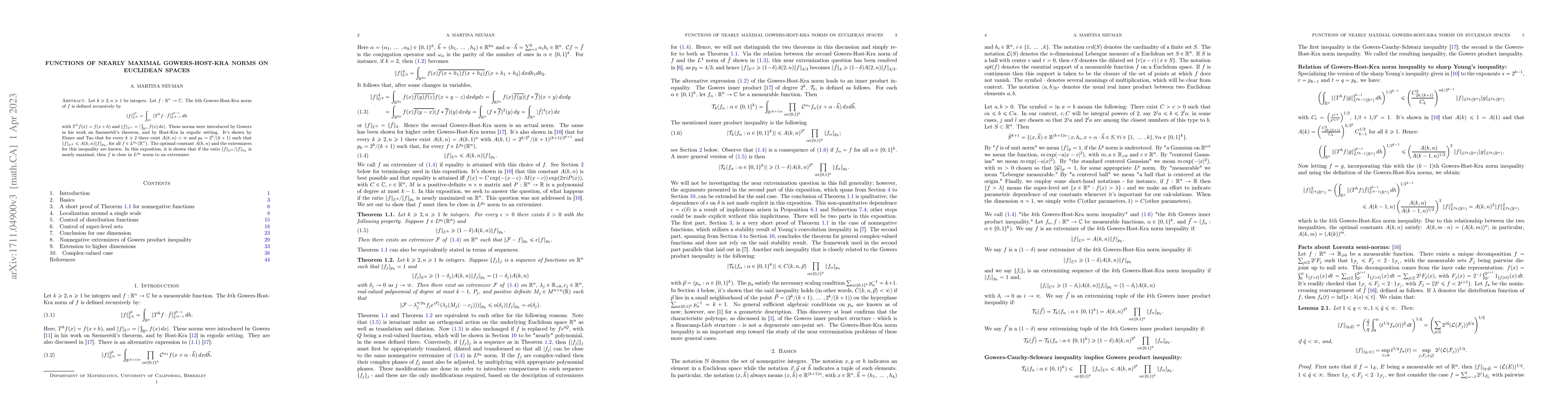 Thumbnail for Functions of nearly maximal Gowers-Host-Kra norms on Euclidean spaces