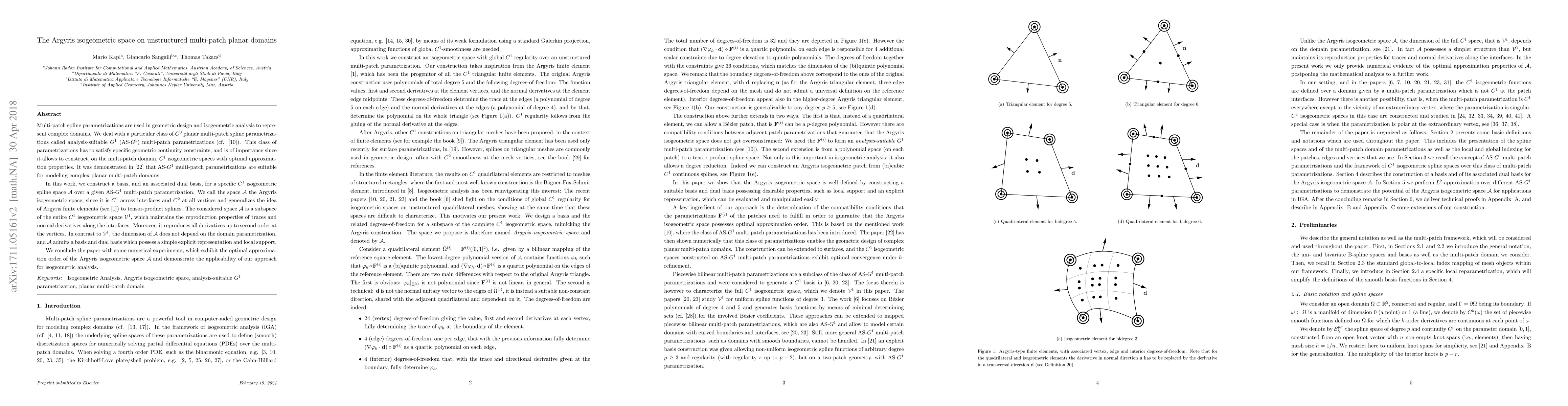 Thumbnail for The Argyris isogeometric space on unstructured multi-patch planar
  domains