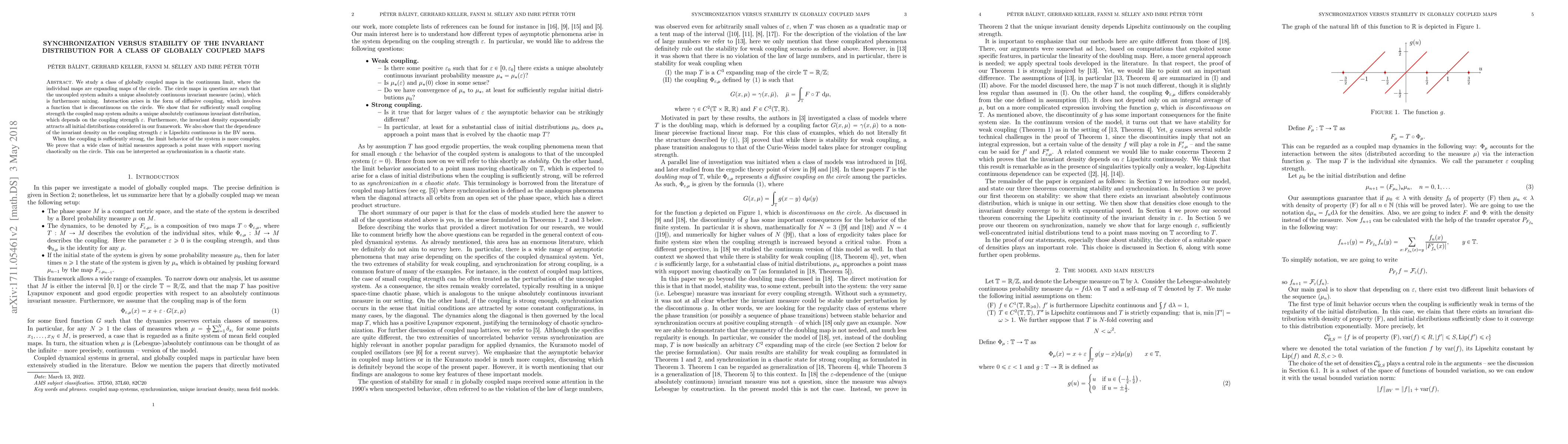 Thumbnail for Synchronization versus stability of the invariant distribution for a
  class of globally coupled maps