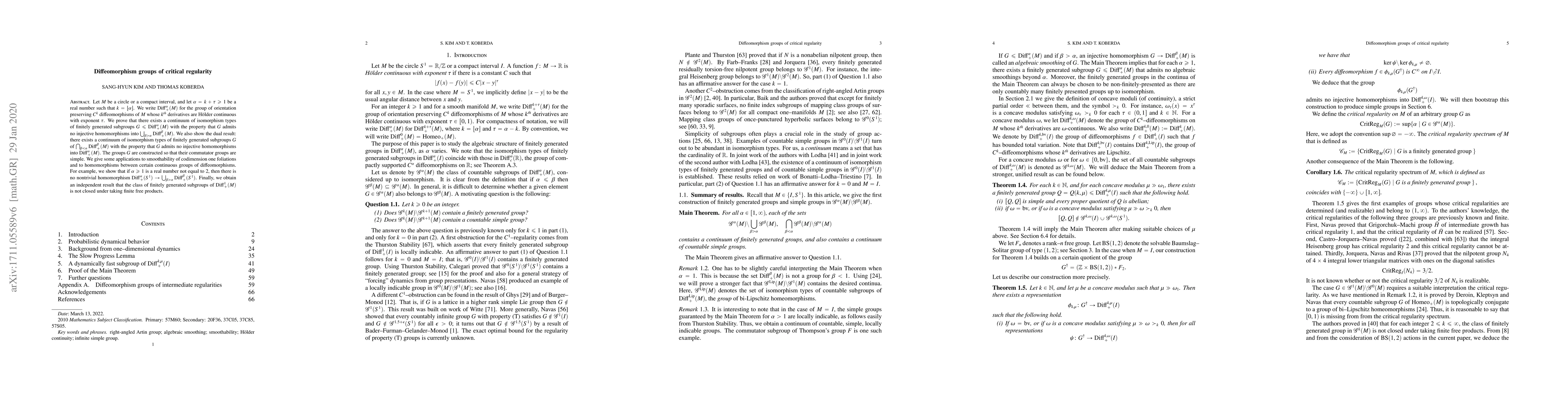 Thumbnail for Diffeomorphism groups of critical regularity