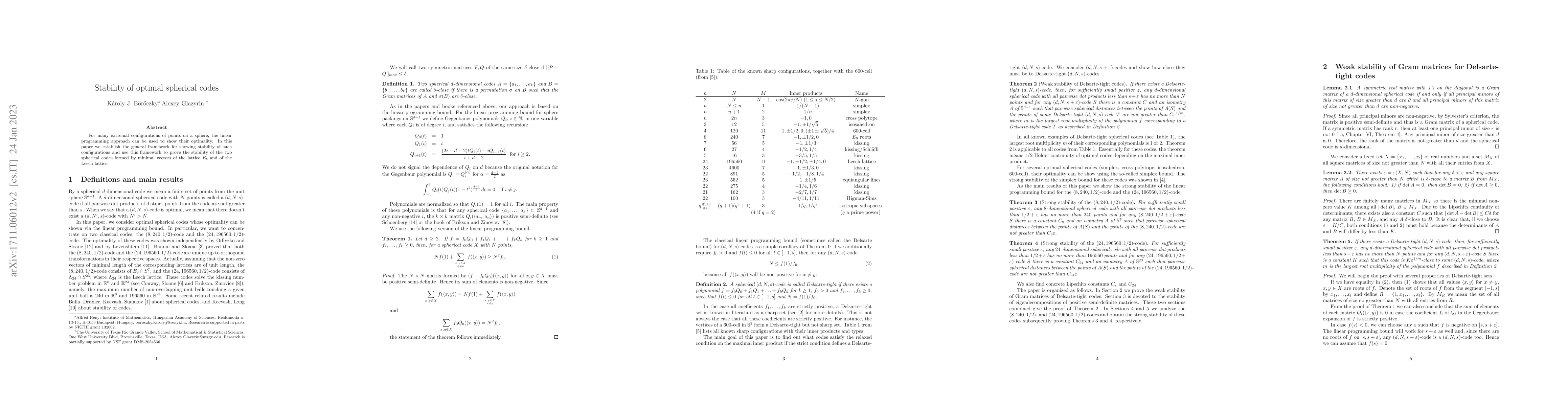 Thumbnail for Stability of optimal spherical codes