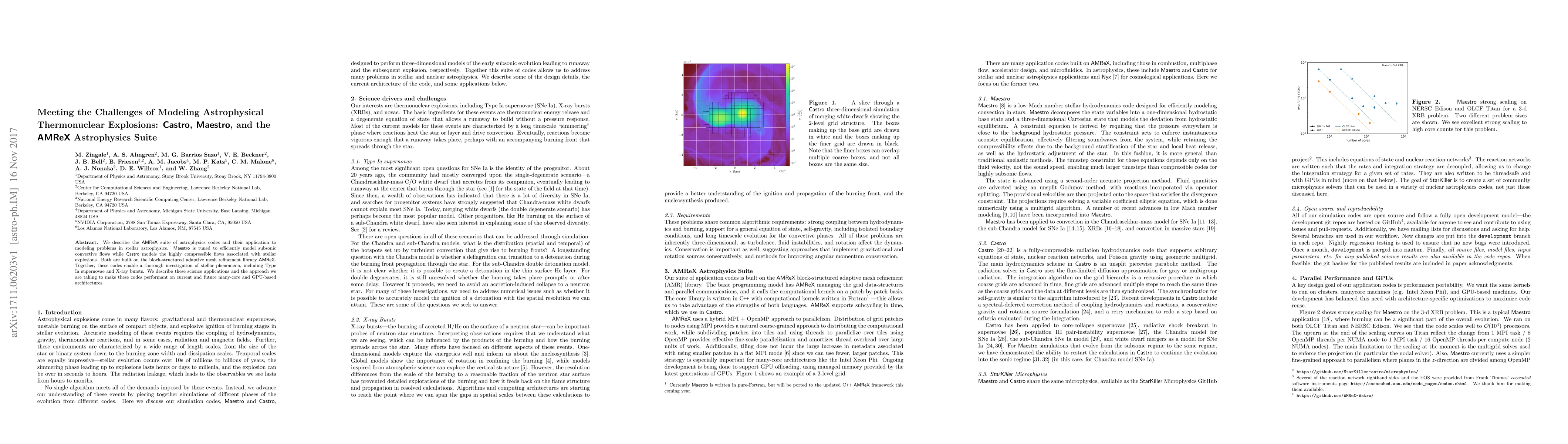 Thumbnail for Meeting the Challenges of Modeling Astrophysical Thermonuclear
  Explosions: Castro, Maestro, and the AMReX Astrophysics Suite