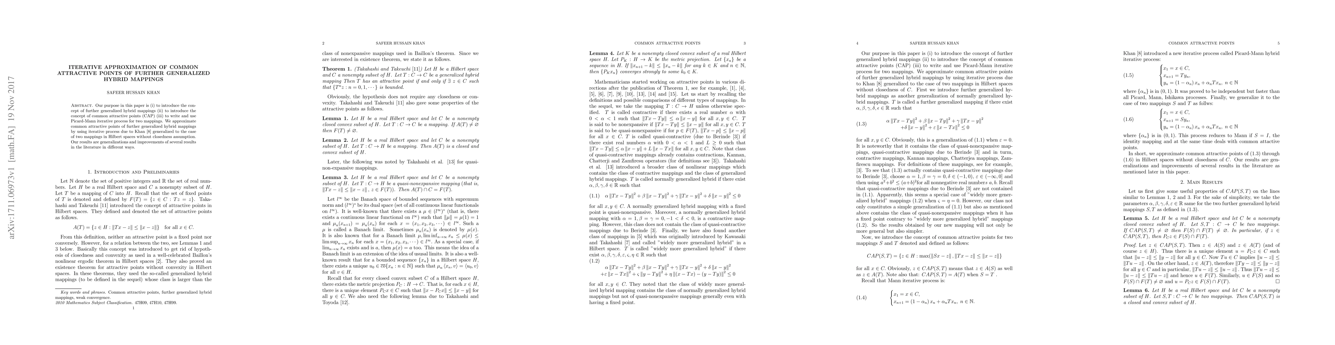 Thumbnail for Iterative approximation of common attractive points of further
  generalized hybrid mappings