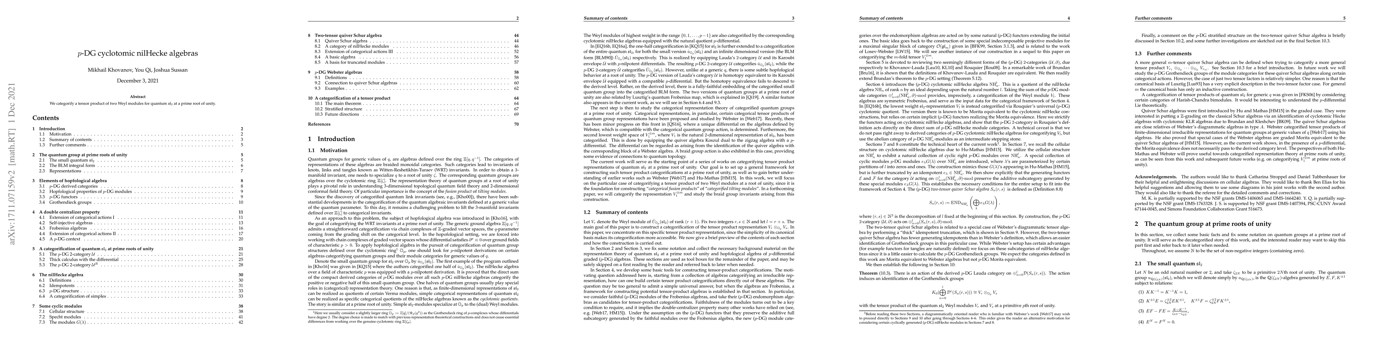 Thumbnail for p-DG cyclotomic nilHecke algebras