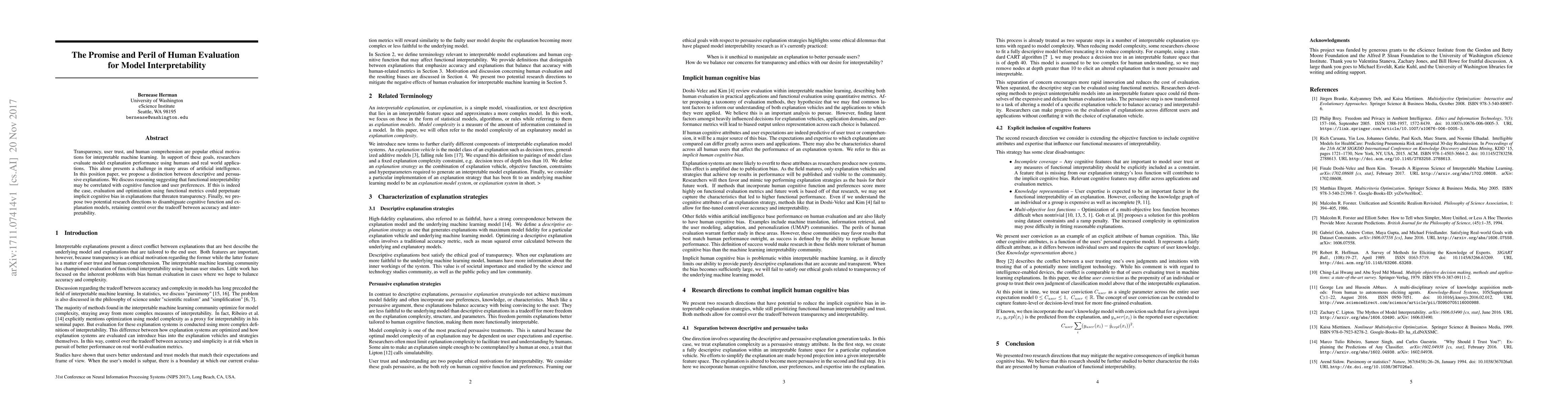 Thumbnail for The Promise and Peril of Human Evaluation for Model Interpretability