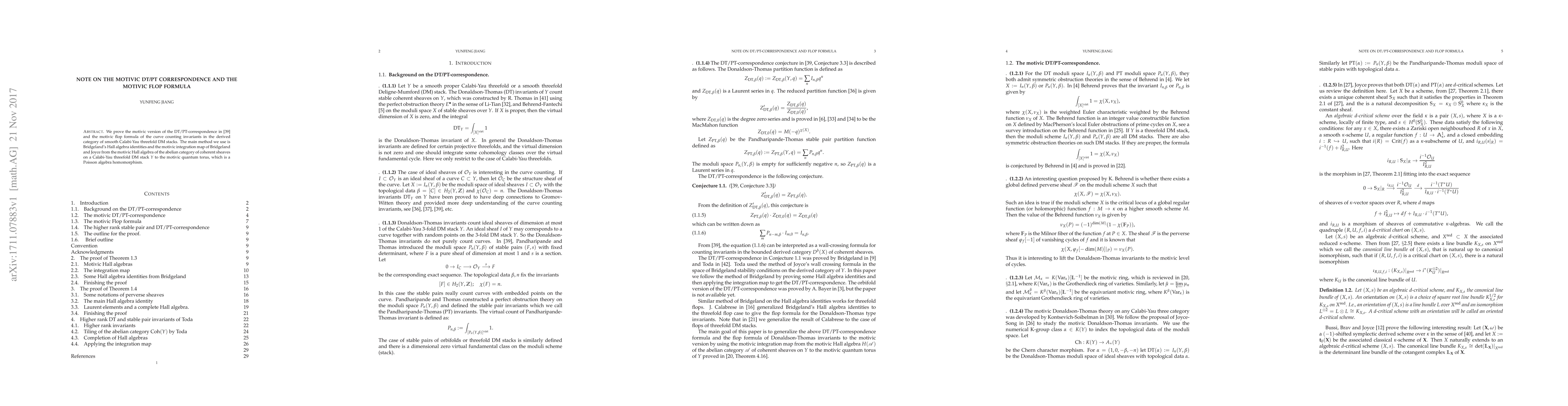 Thumbnail for Note on the motivic DT/PT correspondence and the motivic Flop formula
