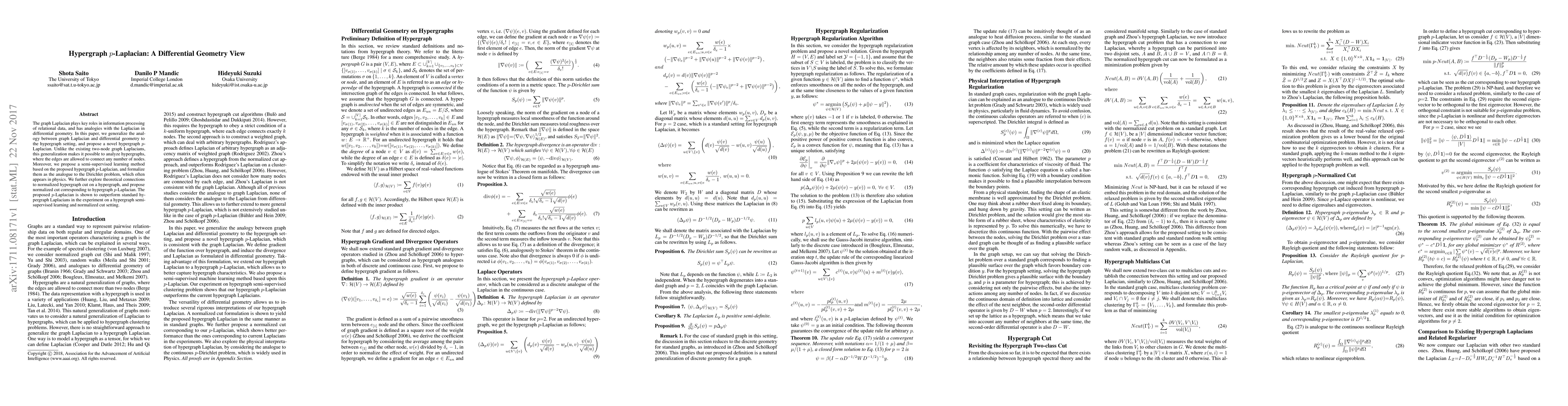 Thumbnail for Hypergraph $p$-Laplacian: A Differential Geometry View