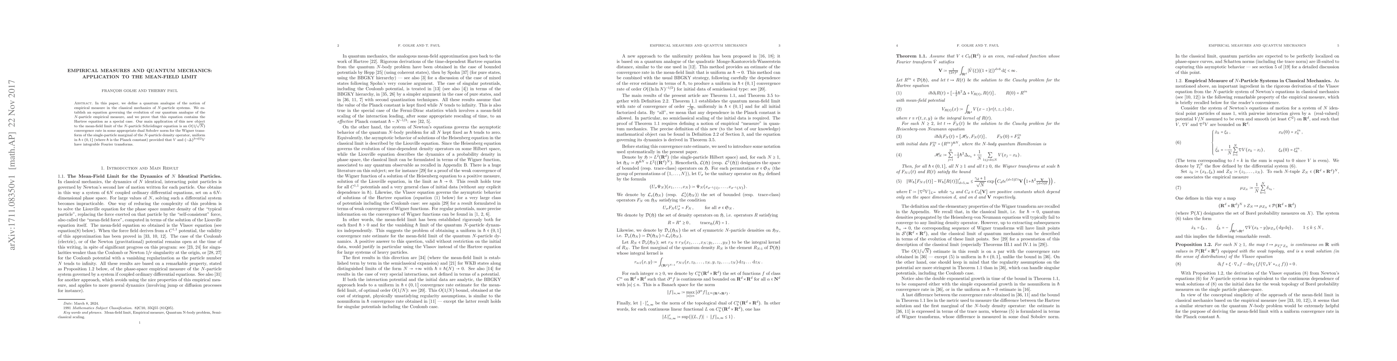 Thumbnail for Empirical Measures and Quantum Mechanics: Application to the Mean-Field
  Limit