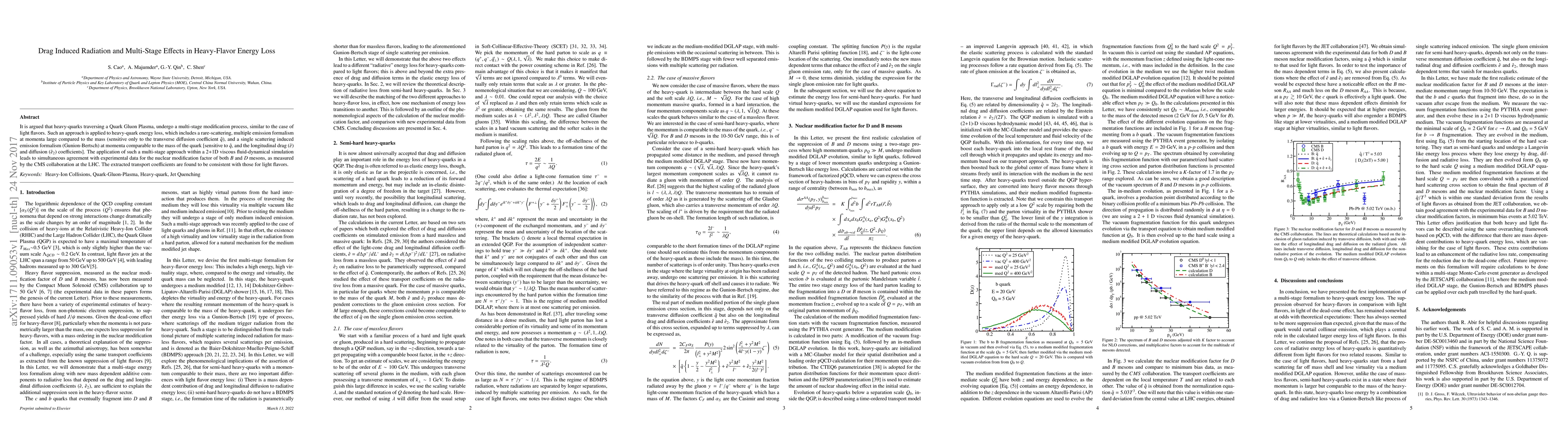 Thumbnail for Drag Induced Radiation and Multi-Stage Effects in Heavy-Flavor Energy
  Loss