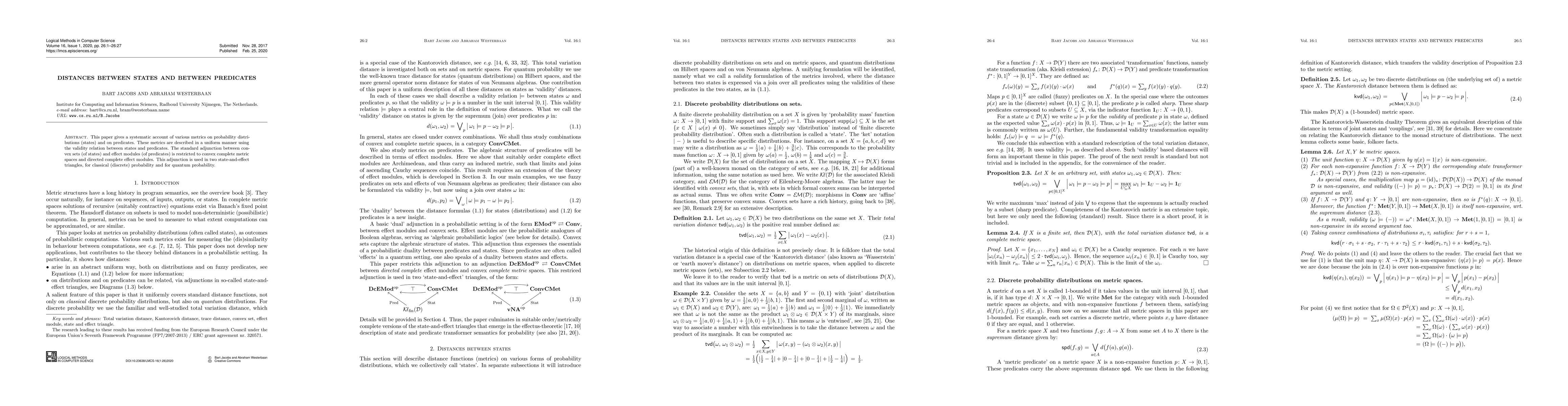 Thumbnail for Distances between States and between Predicates