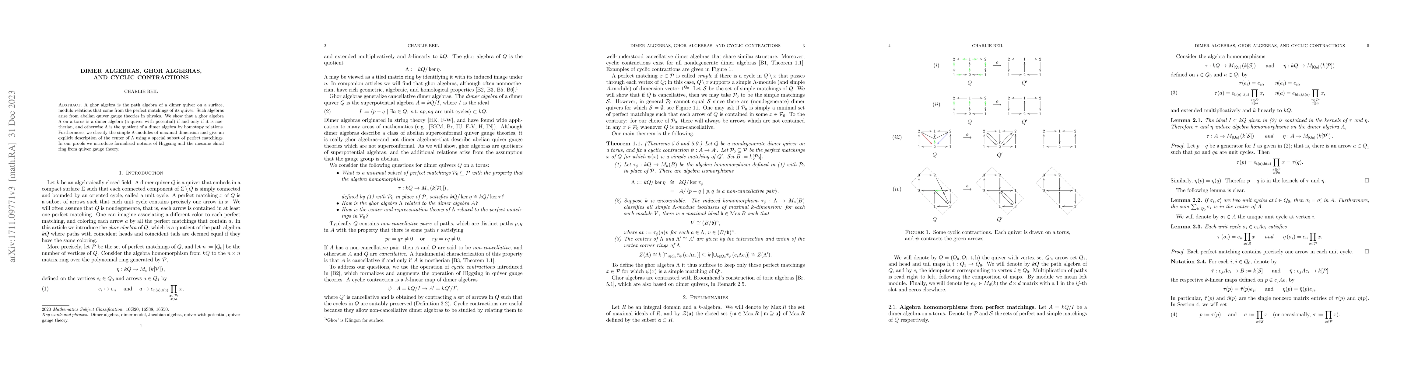 Thumbnail for Dimer algebras, ghor algebras, and cyclic contractions