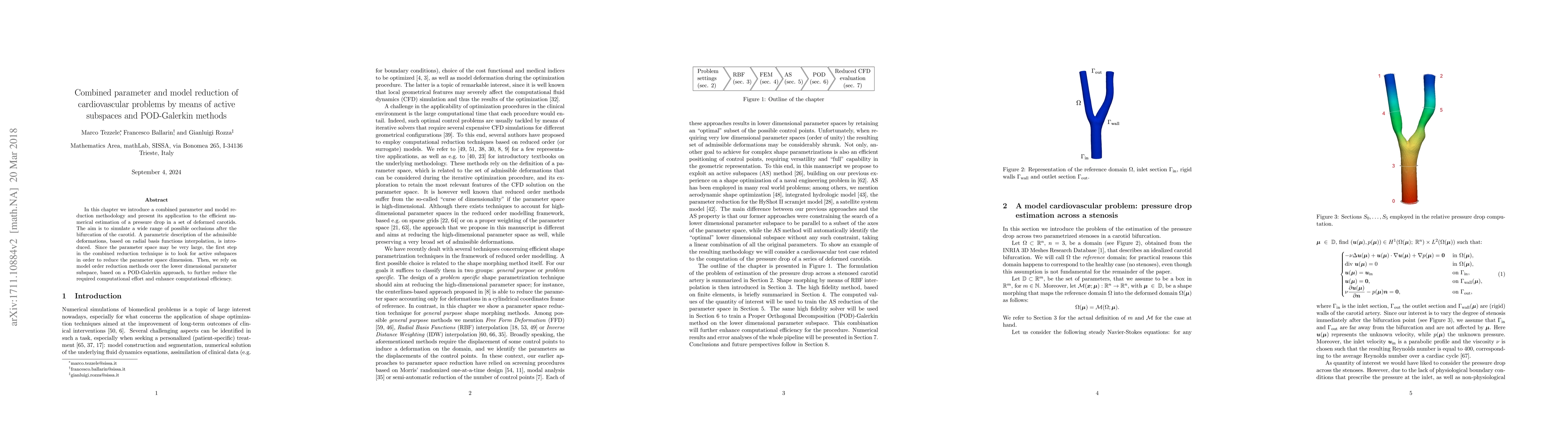 Thumbnail for Combined parameter and model reduction of cardiovascular problems by
  means of active subspaces and POD-Galerkin methods