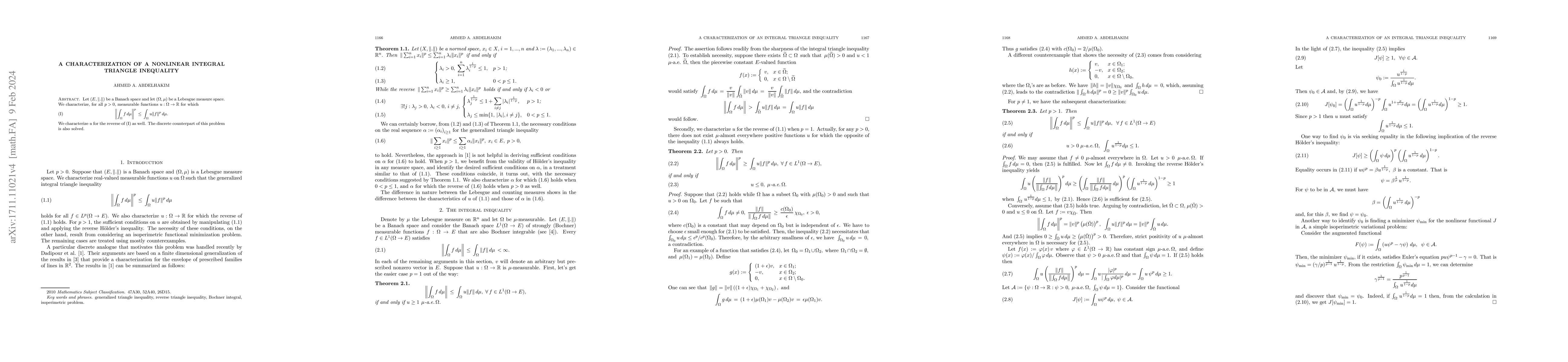 Thumbnail for A characterization of a nonlinear integral triangle inequality