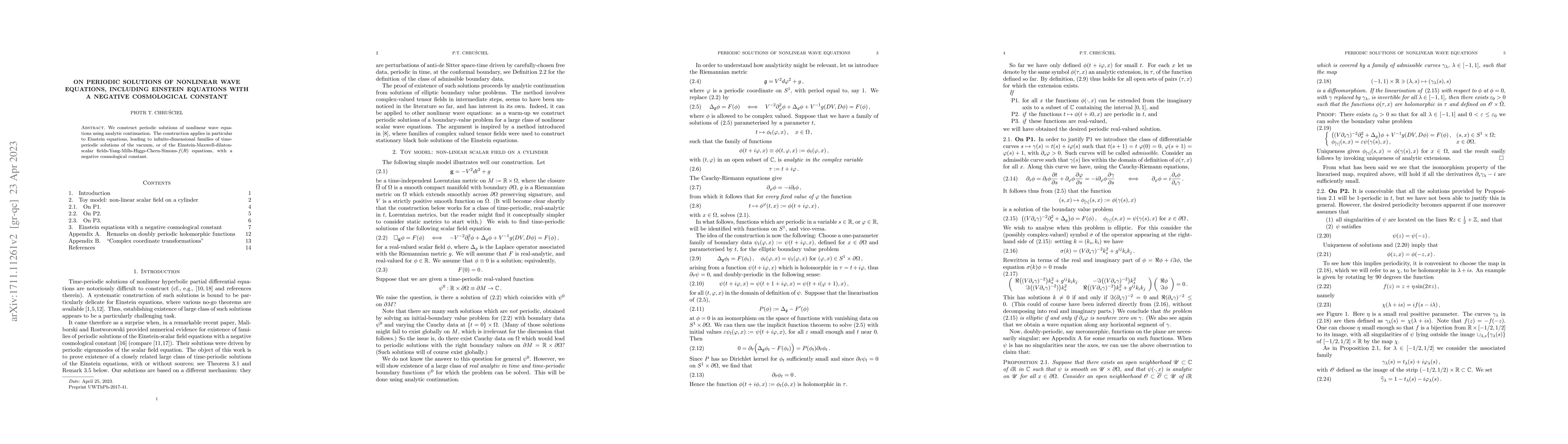 Thumbnail for On periodic solutions of nonlinear wave equations, including Einstein
  equations with a negative cosmological constant