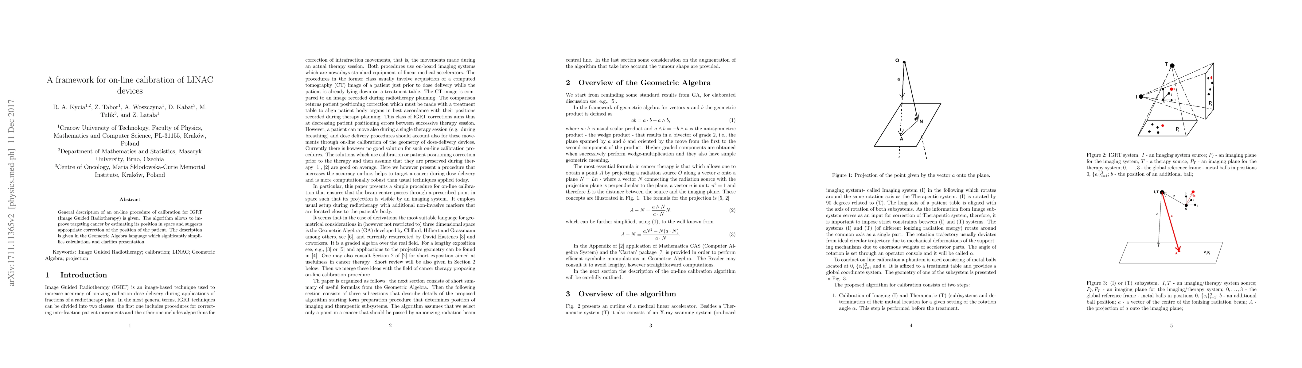 Thumbnail for A framework for on-line calibration of LINAC devices