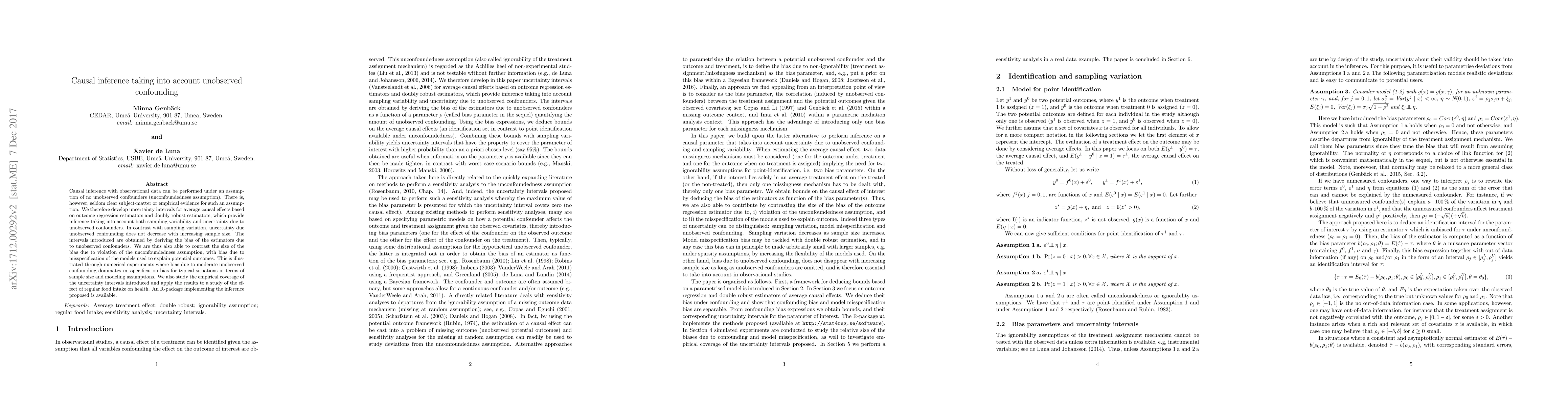 Thumbnail for Causal inference taking into account unobserved confounding